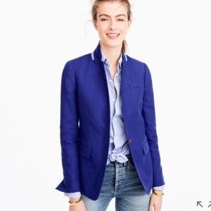 NWT J. Crew Royal Blue Linen Blazer